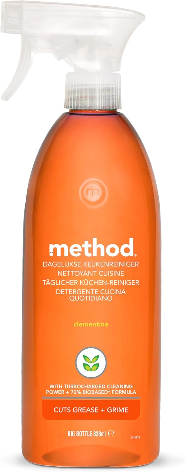 Method Kitchen Cleaner (Clementine) — Powerful Plant-Based Degreaser for Everyday Use (827 ml)